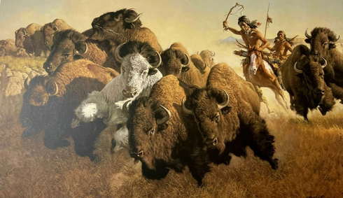Frank McCarthy Signed and Numbered Limited Edition  Lithograph: "In Pursuit Of The White Buffalo"