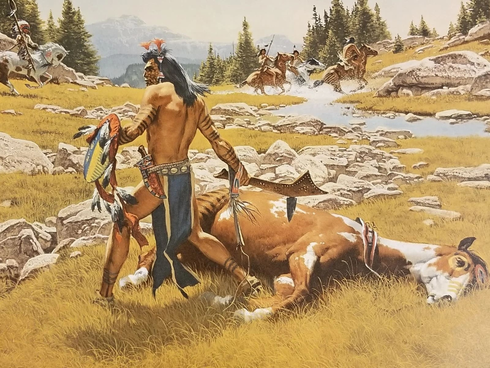 Frank McCarthy Signed and Numbered Limited Edition Lithograph: "Surrounded" Frank McCarthy Signed and Numbered Limited Edition Lithograph: "Surrounded"