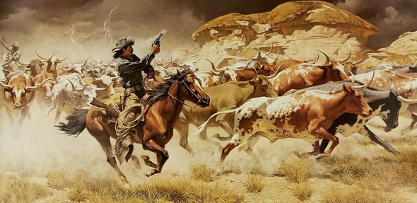 Frank McCarthy Signed and Numbered Limited Edition Lithograph: "Turning The Leaders"