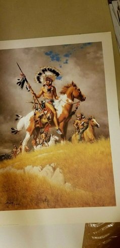 Frank McCarthy Signed and Numbered Limited Edition Lithograph: "When The Land Was Theirs" Frank McCarthy Signed and Numbered Limited Edition Lithograph: "When The Land Was Theirs"