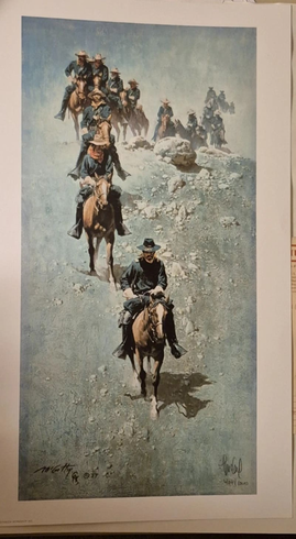 Frank McCarthy Signed Limited Edition Lithograph Print: "Single File" Frank McCarthy Signed Limited Edition Lithograph Print: "Single File"