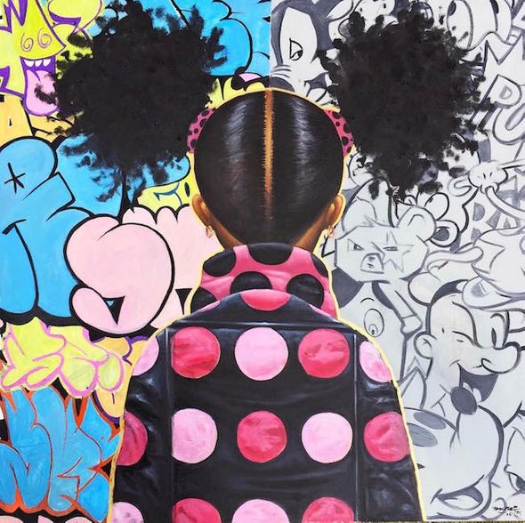Frank Morrison Hand Signed and Numbered Limited Edition Canvas Giclee:"Graffati Pop and Locs"