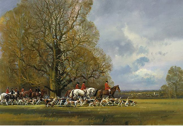 Frank Wooten Artist Signed Limited Edition Print :"Huntsmen and Hounds"