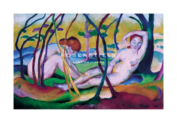 Franz Marc Hand Numbered Limited Edition Print on Paper :"Nudes Under Trees, 1911"