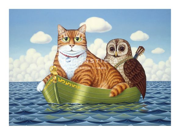 Fred Aris Hand Numbered Limited Edition Print on Paper :"The Owl and the Pussycat"