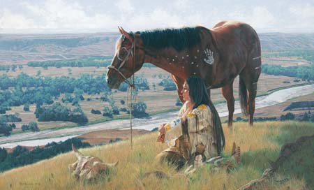 Fred Fields Hand Signed and Numbered Limited Edition Giclee on Canvas: "Once There Were Buffalo"