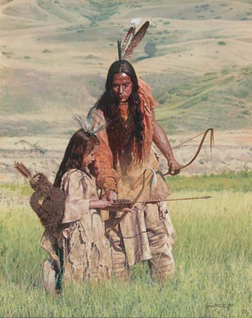 Fred Fields Handsigned & Numbered Limited Edition Giclee on Canvas:"Listen to the Father and Hear the Grandfather"