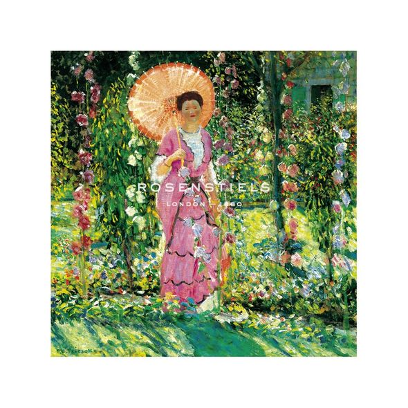 Frederick Carl Frieseke Hand Numbered Limited Edition Print on Paper :"Hollyhocks, c.1912-1913"