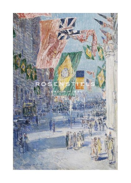 Frederick Childe Hassam Hand Numbered Limited Edition Print on Paper :"Avenue of the Allies: Brazil, Belgium, 1918"