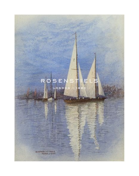 Frederick J. Goff Hand Numbered Limited Edition Print on Paper :"Bemudan Rigged Yachts Sailing off Bernham On Crouch"