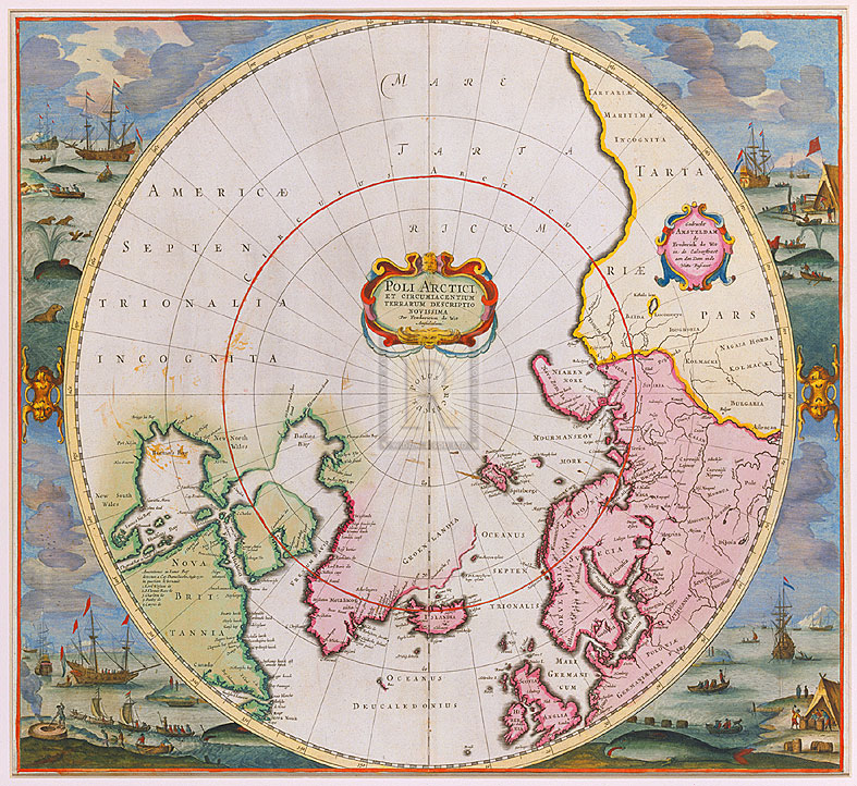 Frederik De Wit Hand Numbered Limited Edition Print on Paper :"Poli Arctici, 1675"