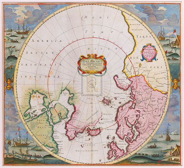 Frederik De Wit Hand Numbered Limited Edition Print on Paper :"Poli Arctici, 1675"