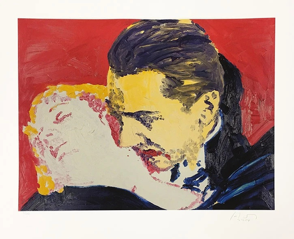 FRIEDEMANN HAHN Artist Hand-signed Limited Edition Lithograph: "DER KUSS"