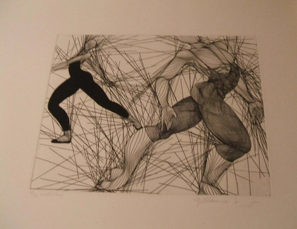 G.Azoulay hand-signed Etching: "Variations"