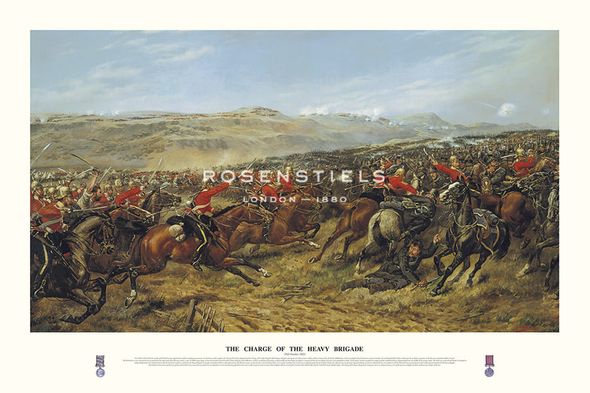 G.D. Giles Hand Numbered Limited Edition Print on Paper :"The Charge of The Heavy Brigade"