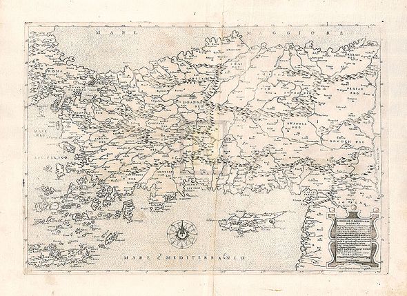G. Gastaldi Hand Numbered Limited Edition Print on Paper :"Il Disegno D'Geografia Moderna Della Provincia Di Natolia, 1564"