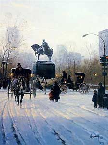 G HARVEY 12X9 Secondary Market Art: "AVE OF AMERICAS CNV"