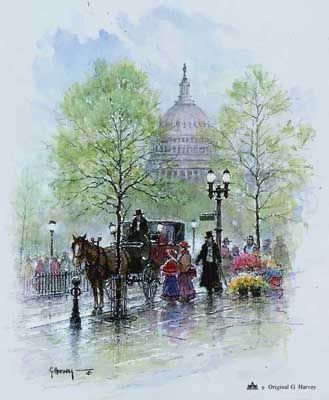G HARVEY 12X9 Secondary Market Art: "SPRINGTIME WASHIN SRDX"
