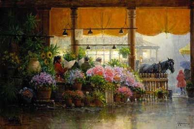 G HARVEY 20X30 Secondary Market Art: "PIKE PLACE PUBLIC MKT"