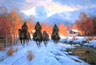 G HARVEY 20X30 Secondary Market Art: "SNOWY CROSSING"