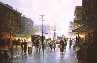 G HARVEY 20X31 Secondary Market Art: "IMMIGRANTS NEW LAND"