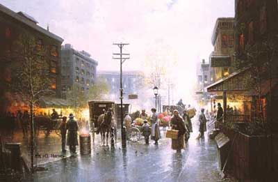 G HARVEY 20X31 Secondary Market Art: "IMMIGRANTS NEW LAND"