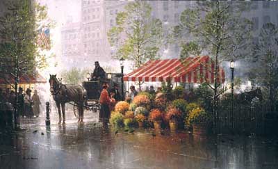 G HARVEY 20X33 Secondary Market Art: "TOUCH OF SPRING PHILA"