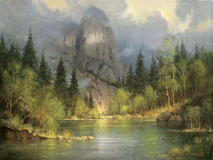 G HARVEY 20X33 Secondary Market Art: "YOSEMITES SENTINEL AP"