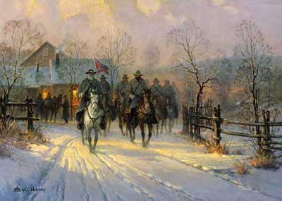 G HARVEY 21X28 Secondary Market Art: "LEE & LONGSTREET"