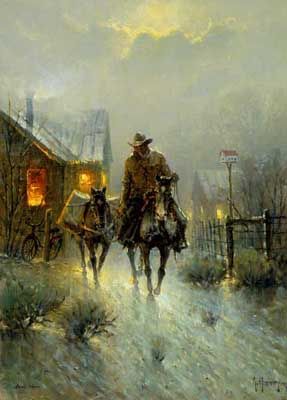 G HARVEY 24X18 Secondary Market Art: "TIES OF HOME"