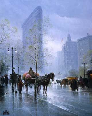 G HARVEY 24X20 Secondary Market Art: "SPRINGTIME IN NY"