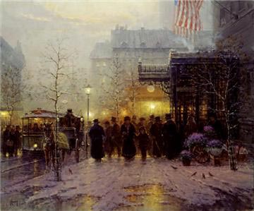 G HARVEY 24X29 Secondary Market Art: "OLD BOSTON APCNV"