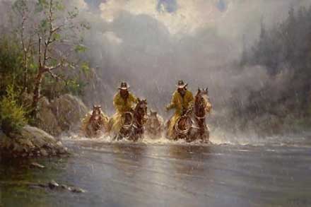 G HARVEY 24X36 Secondary Market Art: "BOOT TOP CROSSING GCNV"