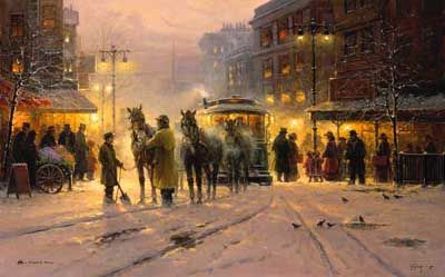 G HARVEY 24X38 Secondary Market Art: "EVENING BLVD SRDX"