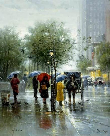G HARVEY 27X22 Secondary Market Art: "OCTOBER SHOWERS SR"