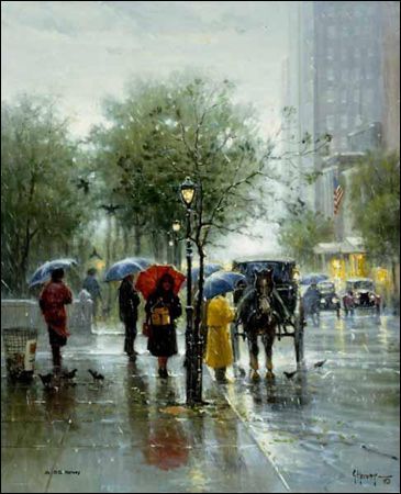 G HARVEY 27X22 Secondary Market Art: "OCTOBER SHOWERS SRCNV"