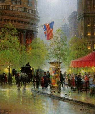 G HARVEY 27X23 Secondary Market Art: "BREAKFAST OUT"