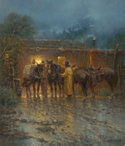 G HARVEY 28X24 Secondary Market Art: "RIGGED & READY APGCNV"