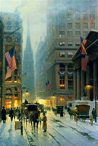 G HARVEY 30X20 Secondary Market Art: "WALL ST NEW YORK"