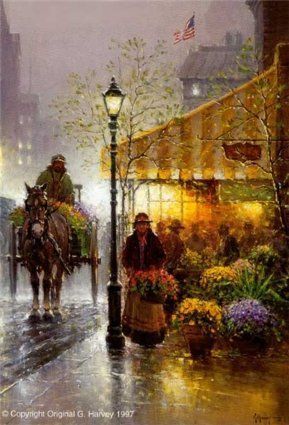 G HARVEY 30X20 Secondary Market Art: "YELLOW AWNING SRDX"