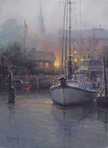 G HARVEY 32X26 Secondary Market Art: "HARBOR FOG SRDX"