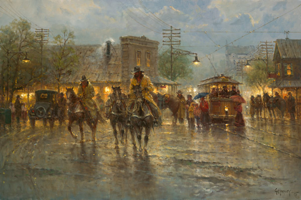G HARVEY 36X24 Secondary Market Art: "MAKING NEW TRACKS GCNV"