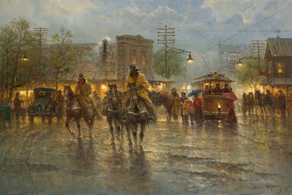 G HARVEY 36X24 Secondary Market Art: "MAKING NEW TRACKS GCNV"