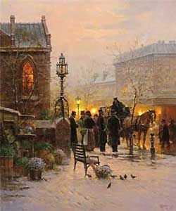 G HARVEY 36X30 Secondary Market Art: "BOSTON FLOWER SELL SR"