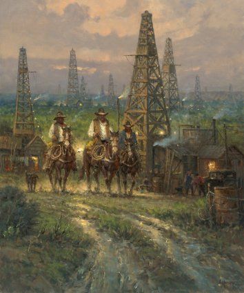 G HARVEY 36x30 Secondary Market Art: "DRIFTING OIL PATC GCNV"