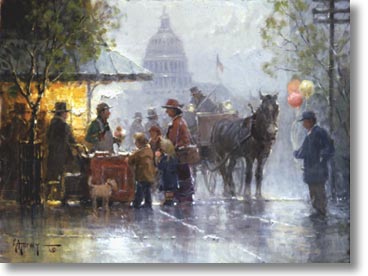 G HARVEY 9X12 Secondary Market Art: "DOUBLE DIPS CNV"