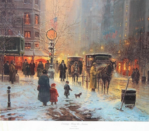 G. Harvey Limited Edition Lithograph: "Evening Along The Avenue" G. Harvey Limited Edition Lithograph: "Evening Along The Avenue"