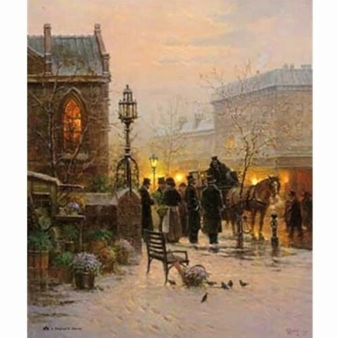 G. Harvey Signed and Numbered Limited Edition Lithograph: "Boston Flower Seller"