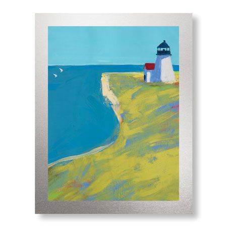 Gale S McKee Limited Edition Ready to Hang Giclee on Brushed Aluminum: "Harbor Lighthouse"