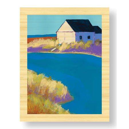 Gale S McKee Limited Edition Ready to Hang Giclee on Sustainable Bamboo: "Boathouse on the Sound"